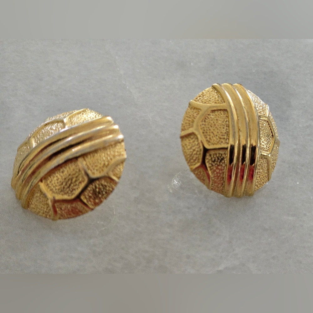 Vintage Gold-Tone Dome Earrings